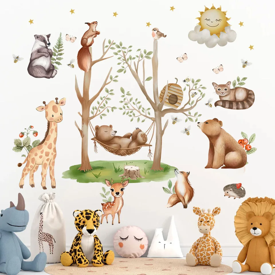 Afternoon Time Wall Stickers In The Forest Are Interesting Home Decorations Used For Decorating   Living Rooms And Bedrooms