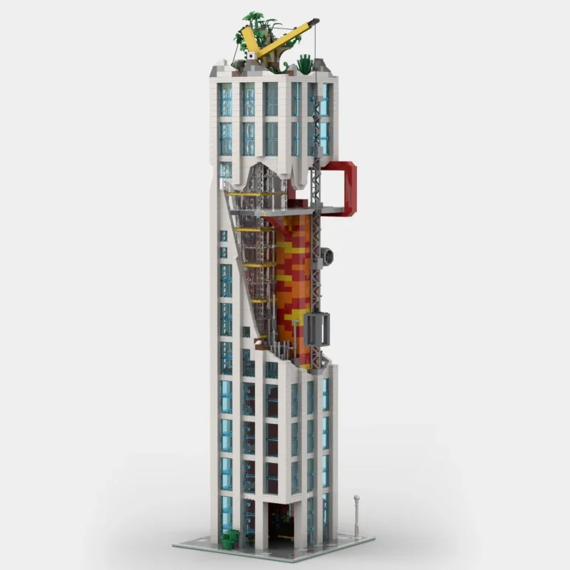 Briques de construction Moc, vue de rue urbaine, gratte-ciel cassées, technologie de modèle, blocs modulaires, ensemble de jouets de construction, cadeau d'assemblage
