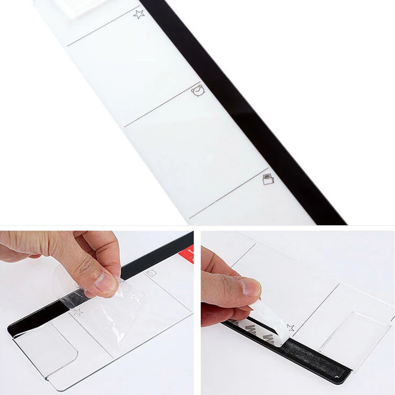 For Sticky Note Transparent Name Card Desktop Plastic Phone Holder Creative Acrylic Monitor Message Memo Board