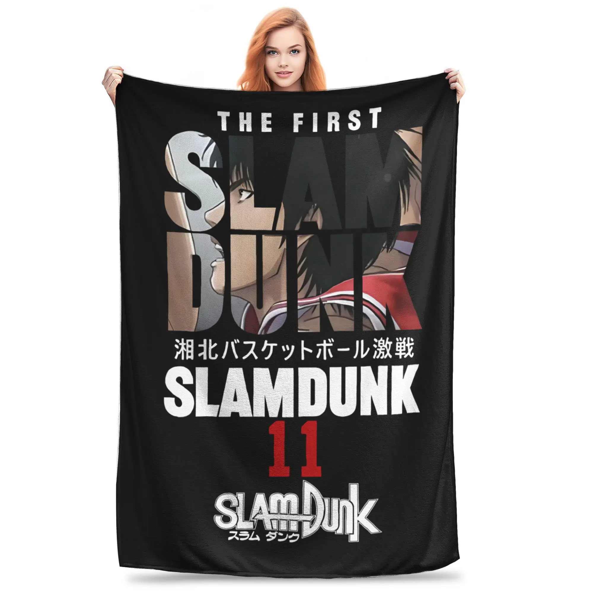 Anime Slam Dunk Sakuragi Hanamichi Kaede Rukawa Flannel Throw Blanket Manga Blanket for Bedding Couch Super Soft Bed Rug