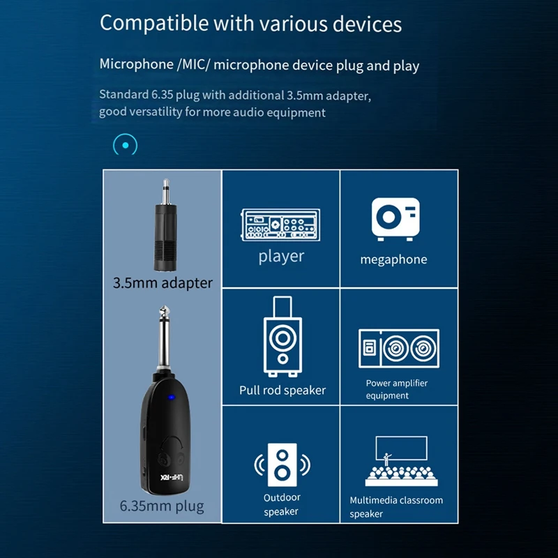 Mikrofon saksofon instrumen nirkabel UHF, 1Set pemancar penerima nirkabel untuk saksofon