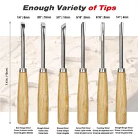 6PCS Professional Woodpecker Wood Carving Tools Set - Dry Hand Graver Chisel & Gouges Kit for Woodworking