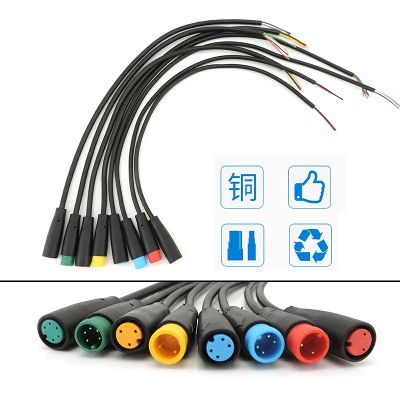 Ebike Extension Cable Julet 2/3/4/5/6Pin Conversion Line Signal Connecting Sensor Wire