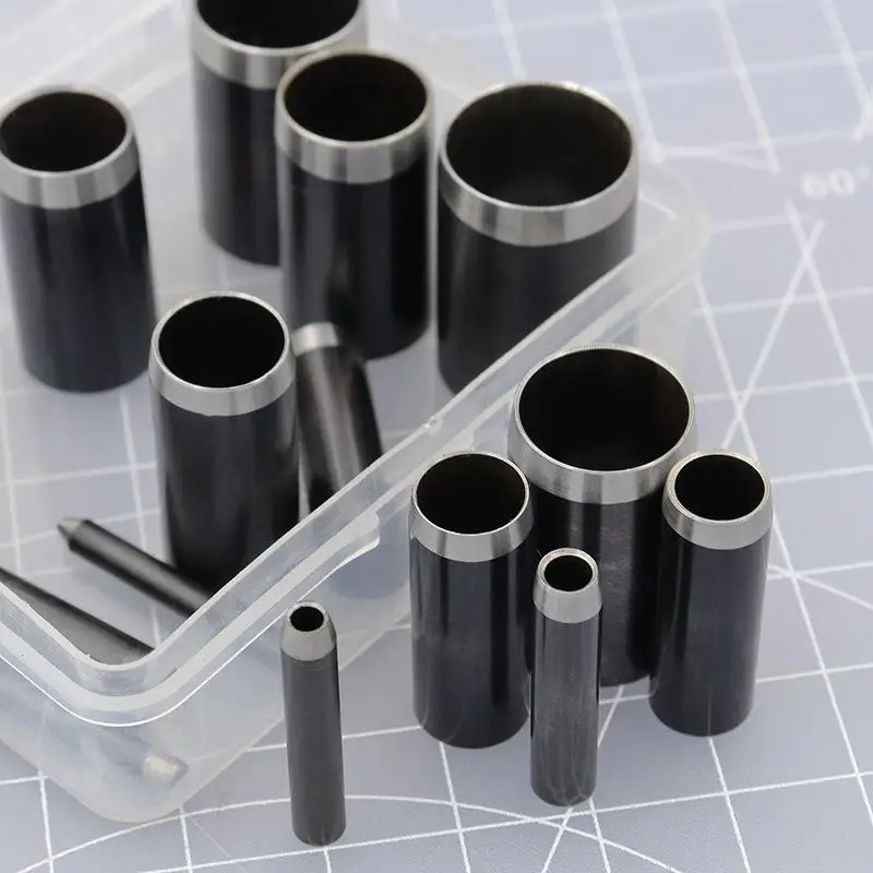Rundes Locher-Set (1–15 mm), Hohlstanzer-Werkzeug mit Aufbewahrungskoffer für die Lederarbeiten