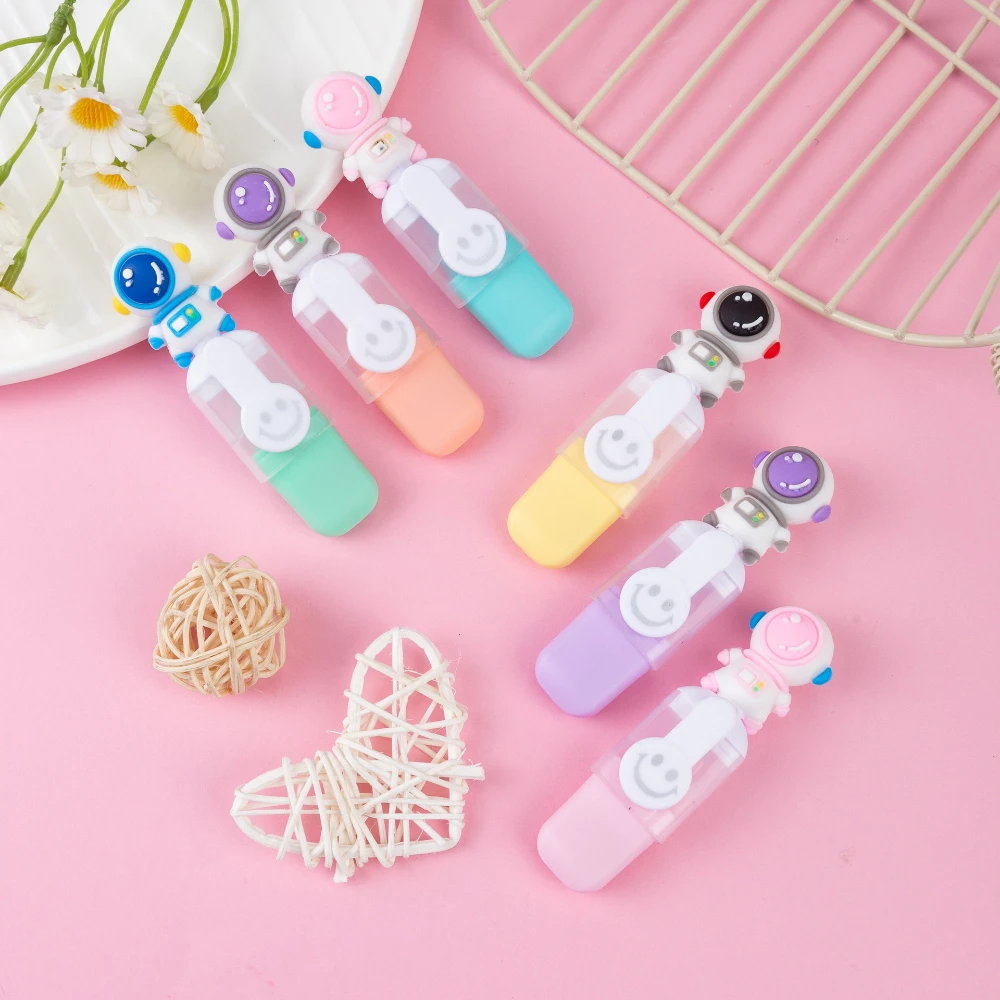 6 قطعة ديزني غرزة معبأة البسيطة هيغليغتر ليلو وستيتش الكرتون 6 اللون DIY كتيب القلم لطيف طالب طفل ماركر القرطاسية هدية