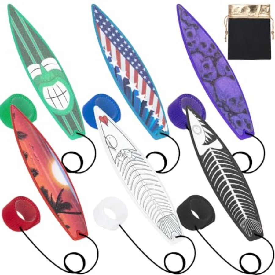 

Finger Surfboard for Car Ride, 6PCS Mini Wind Surfboard Fingerboard for Car Window Red and Green and Black and White with Recei