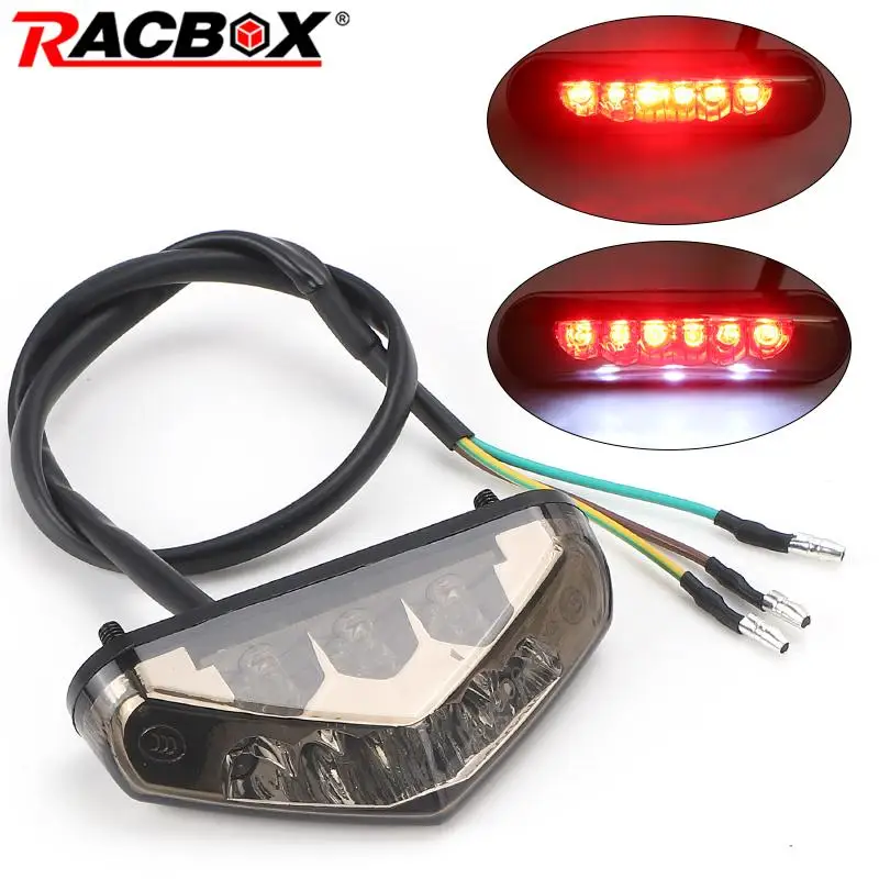 Motorcycle LED Tail Light Mini Rear Brake stop Lights License plate lamp Taillights for Honda Scooter Dirt Bike ATV off-road