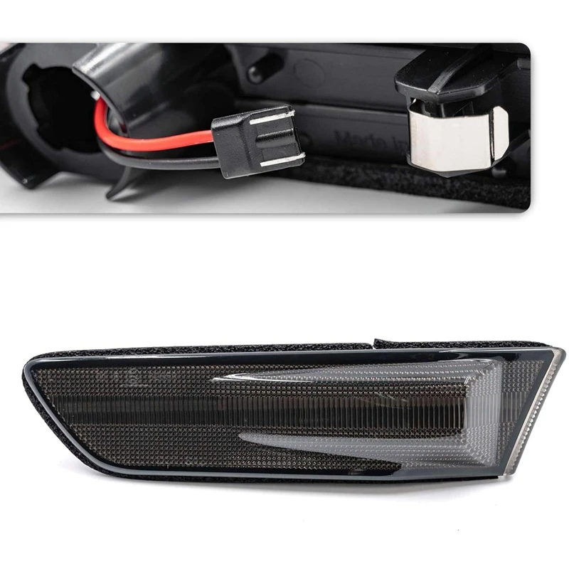 Car LED Front Fender Side Marker Light Turn Signal Light For Infiniti G35 Coupe Skyline V35 2003-2007, Smoke Lens