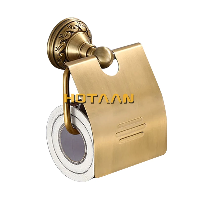 Toilet Paper Holder Wall Mounted Vintage Classic Bathroom  Antique Brass Roll Tissue Box Bathroom Accessories YT-13992