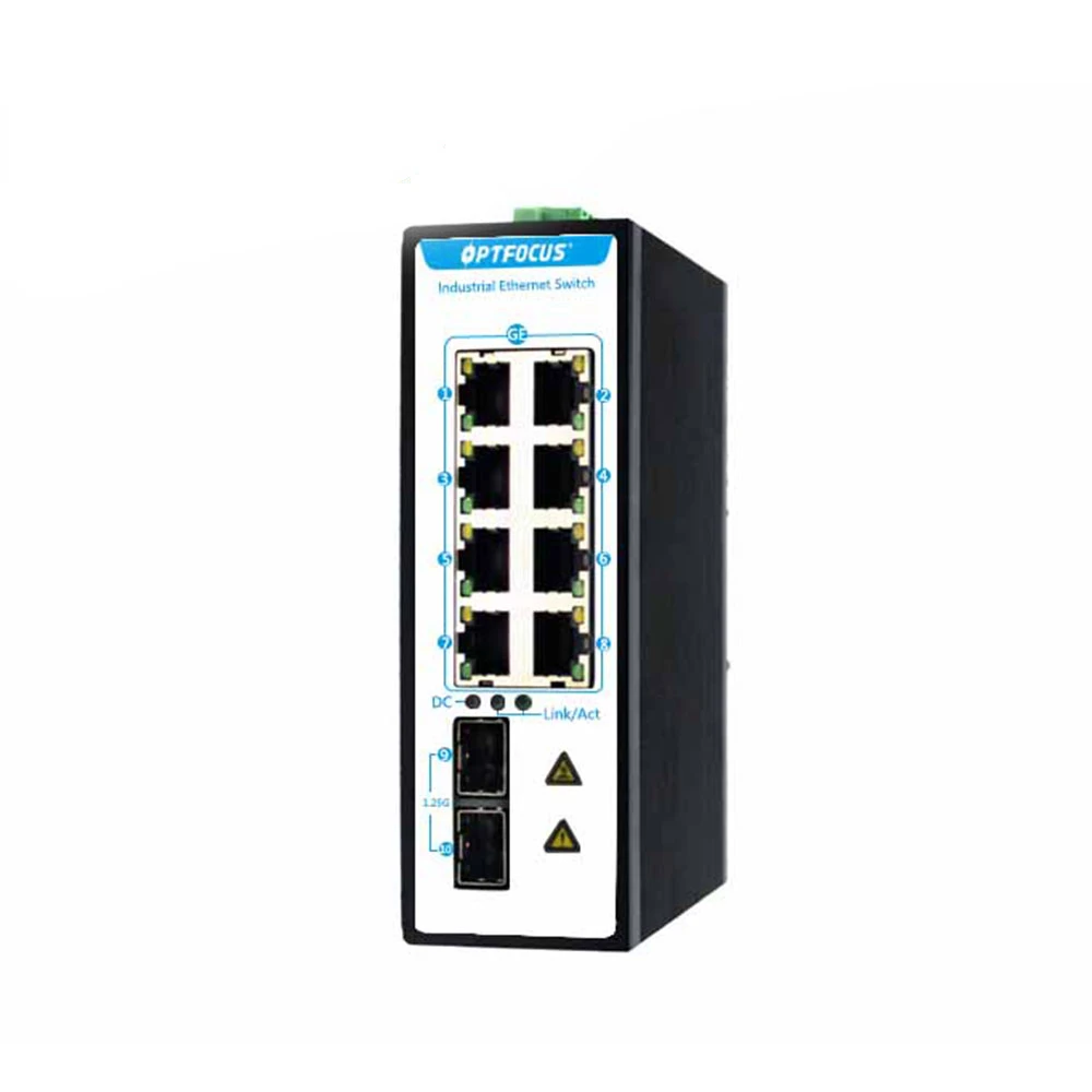 low factory price 8 port 1000m console 2 sc fiber ports 20km industrial network switch