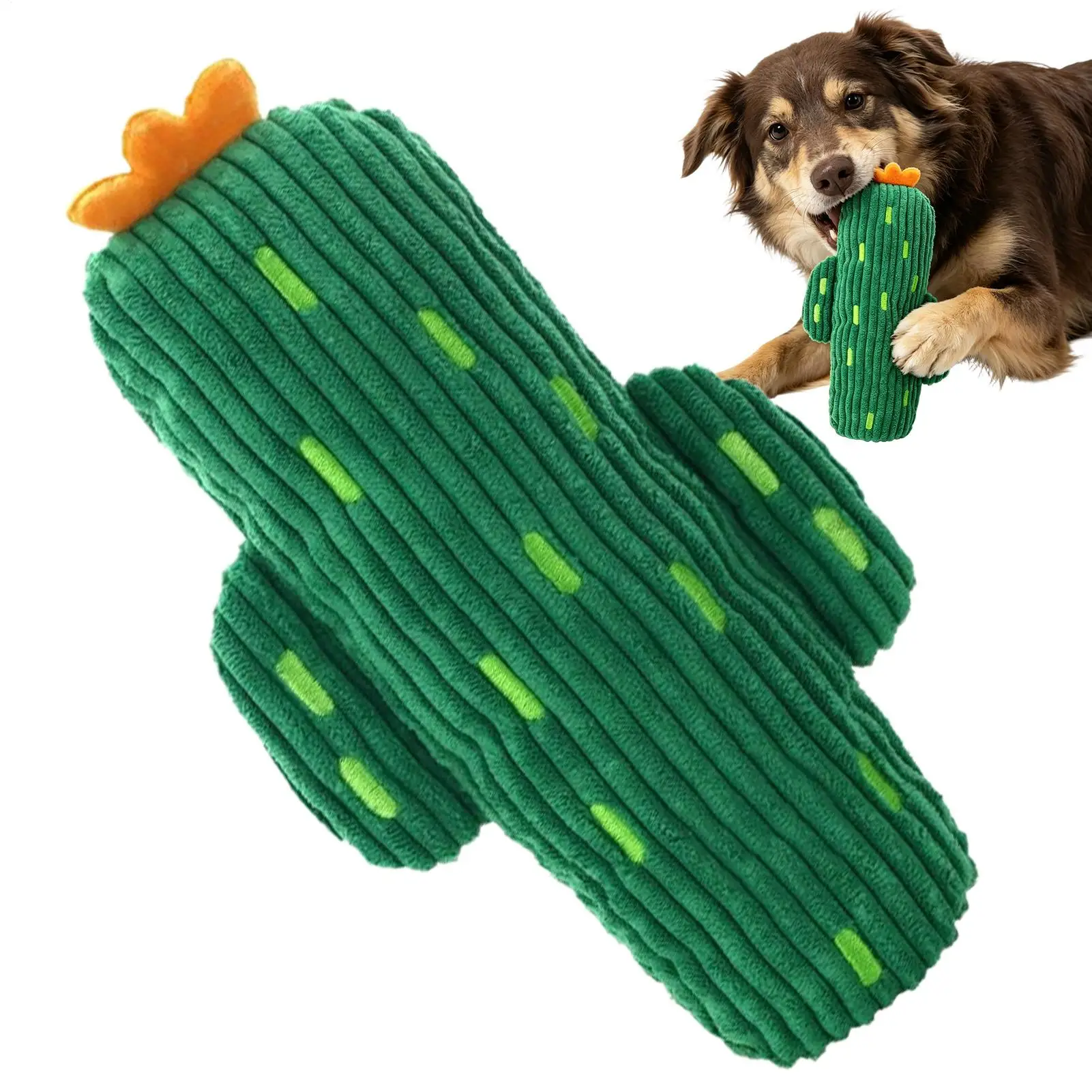 Dog Toys Puppy Squeaker Squeaky Carrot Cactus Dog Toy - Fun Chew Toy for Pets Molar Training Accessory for Canine Playtime