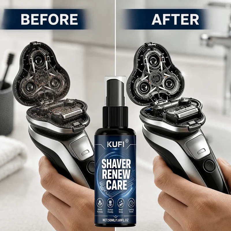 Razor Blade Cleaner & Metal Polish Spray for Electric Shaver Parts - Removes Internal Residue, Smooth Blades, Daily Grooming