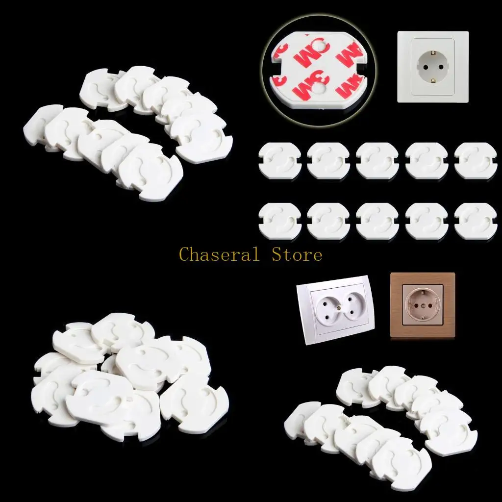 E7CE 10pcs/SET White Cover Anti Electric Baby Safety Protector Double Security