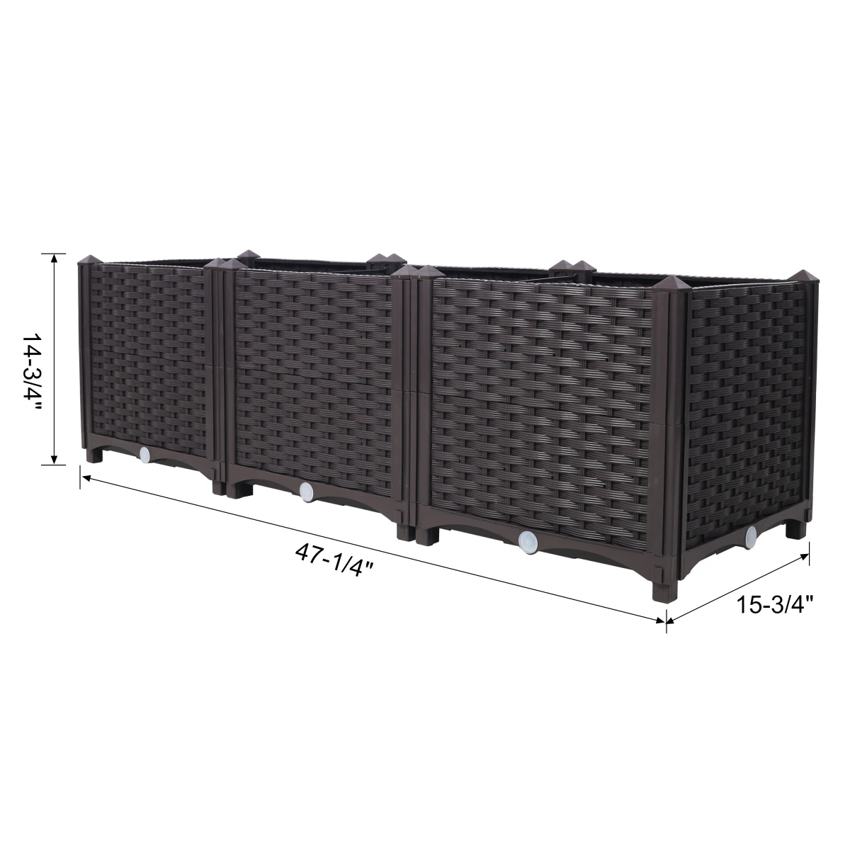 Deep Raised Garden Bed Plastic Planter Boxes for Vegetables Flowers Herbs and Succulents,Self-Watering Planter Box Raised Bed to Grow Flowers, Herbs & Vegetables, 47.2
