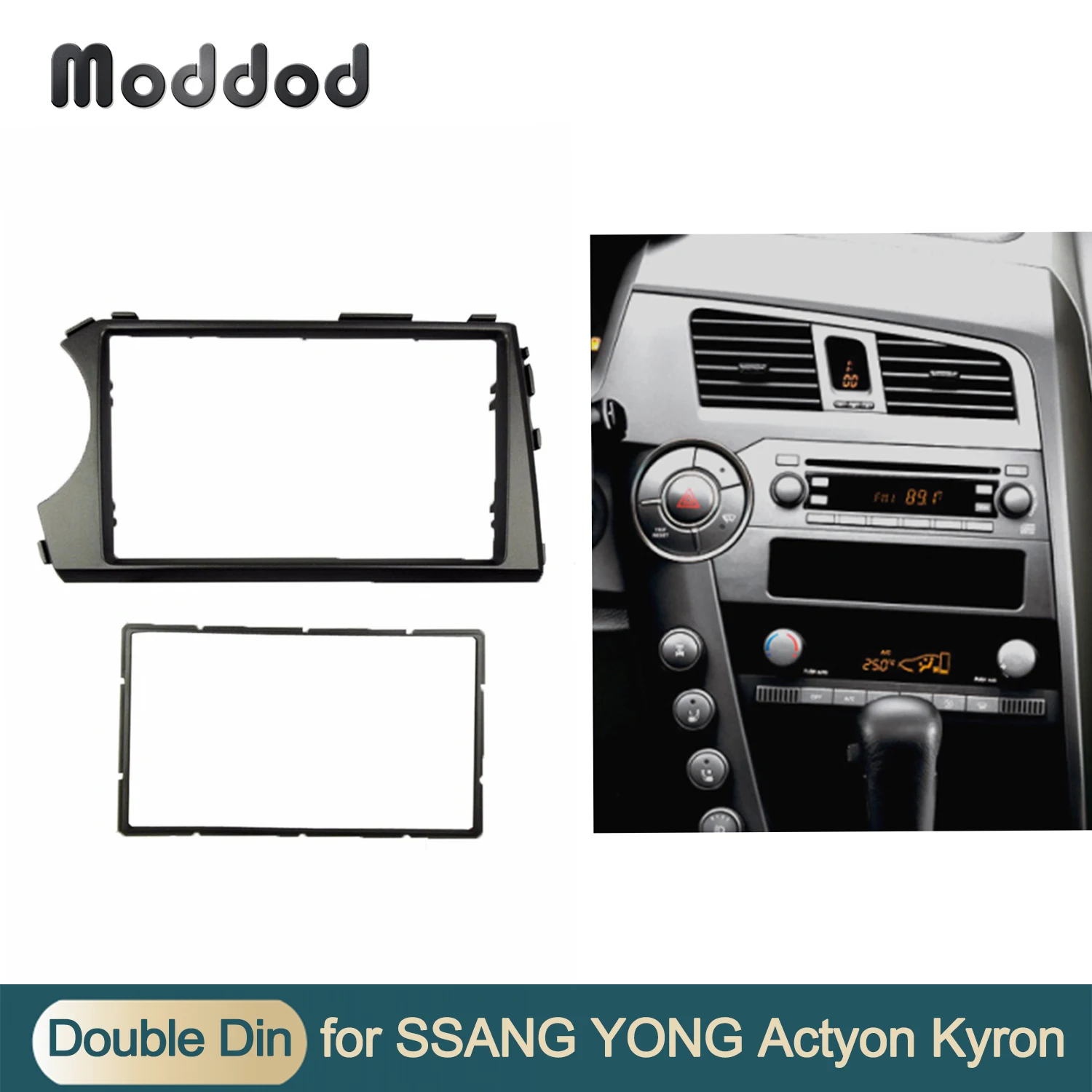 Fascia LHD 2 Din para SSANG YONG Actyon 2006-2009 Kyron Radio GPS DVD estéreo CD Panel montaje en tablero AudioInstallation Trim Kit marco