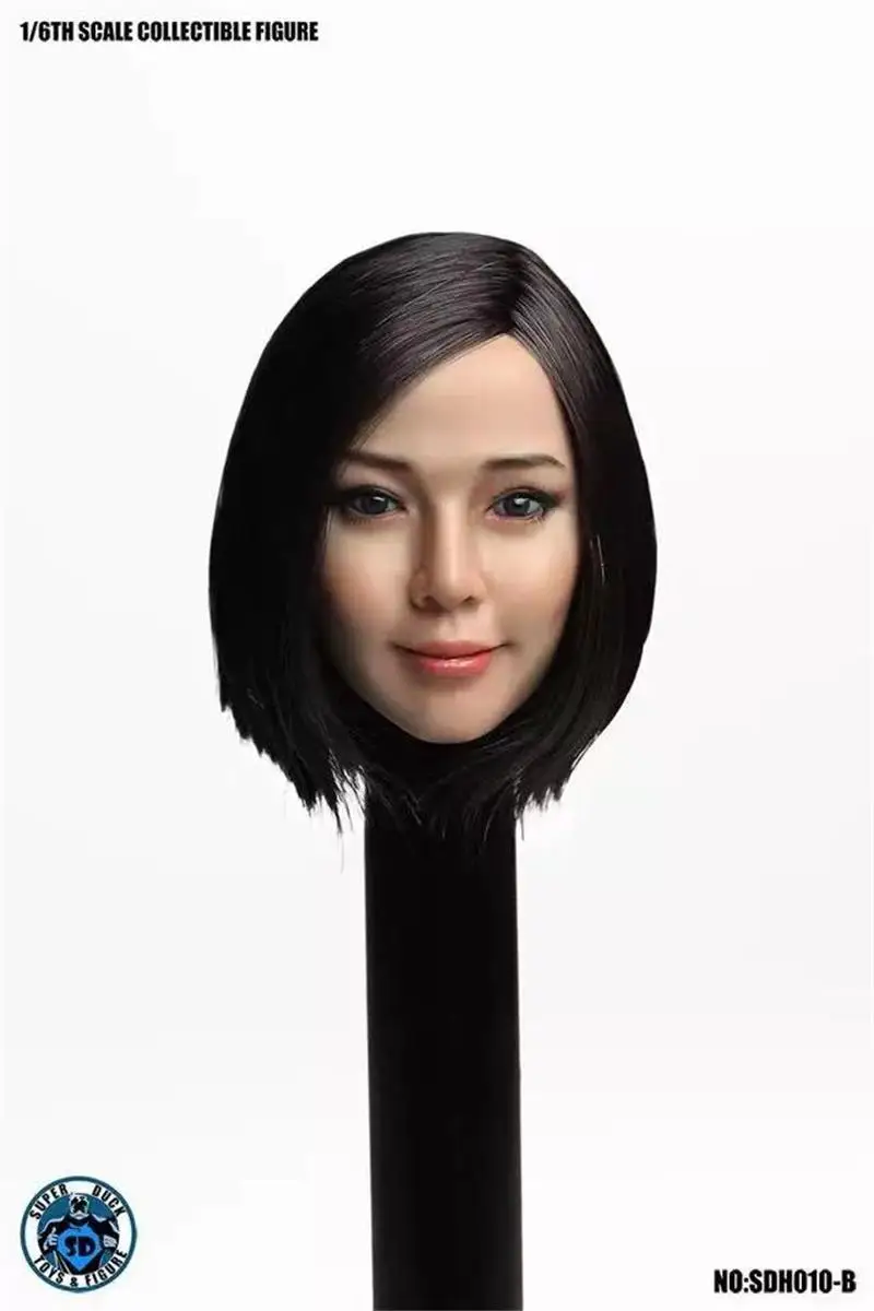 

1/6 SUPER DUCK SDH010 Female Asia Realistic Head Carving Sculpture Long Short Hair Model Fit 12" TBL Action Figure Collect