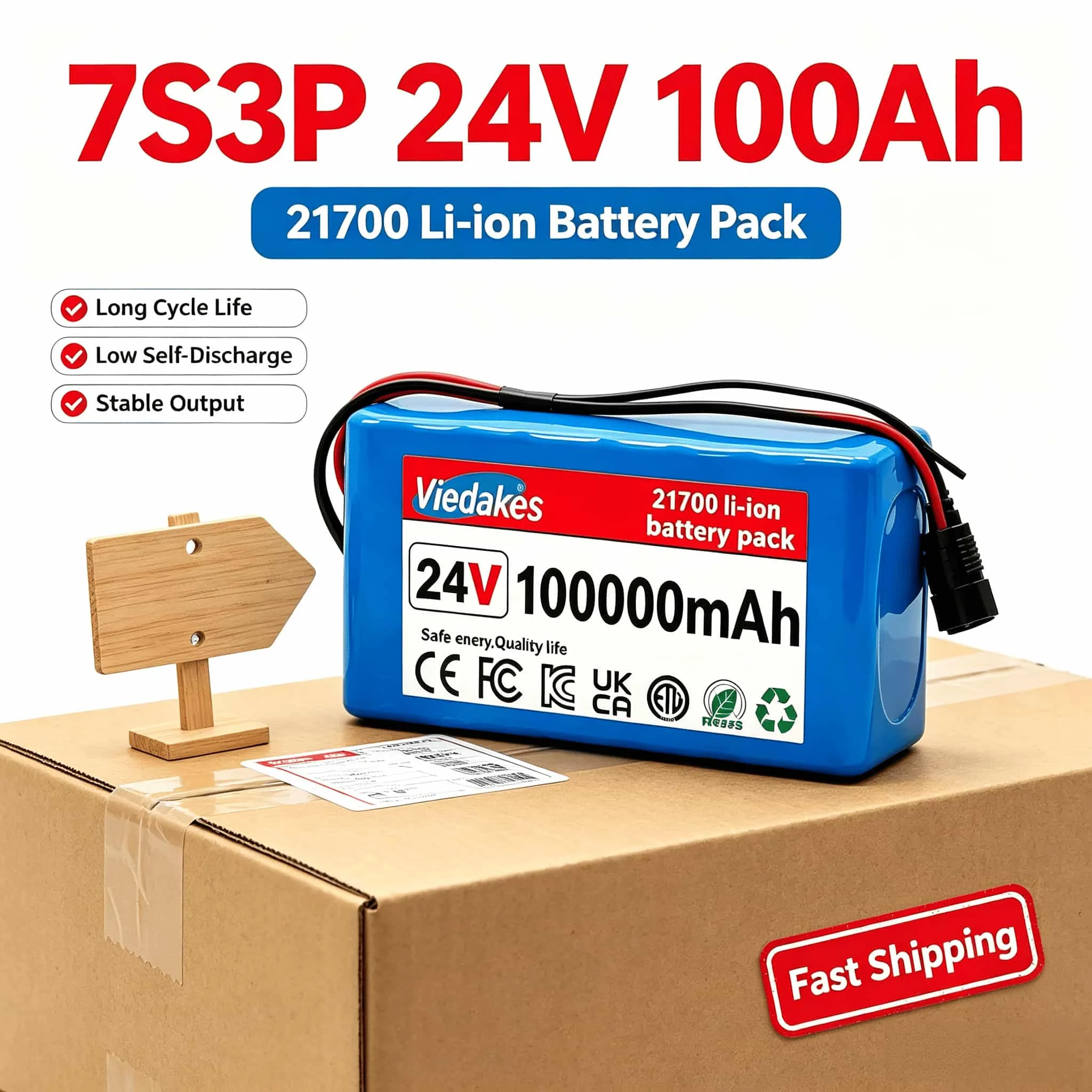 24V 7S3P 12Ah Lithium‑ion Battery Pack 18650 Cells With BMS Protection Board For 24V Household Outdoor Equipment