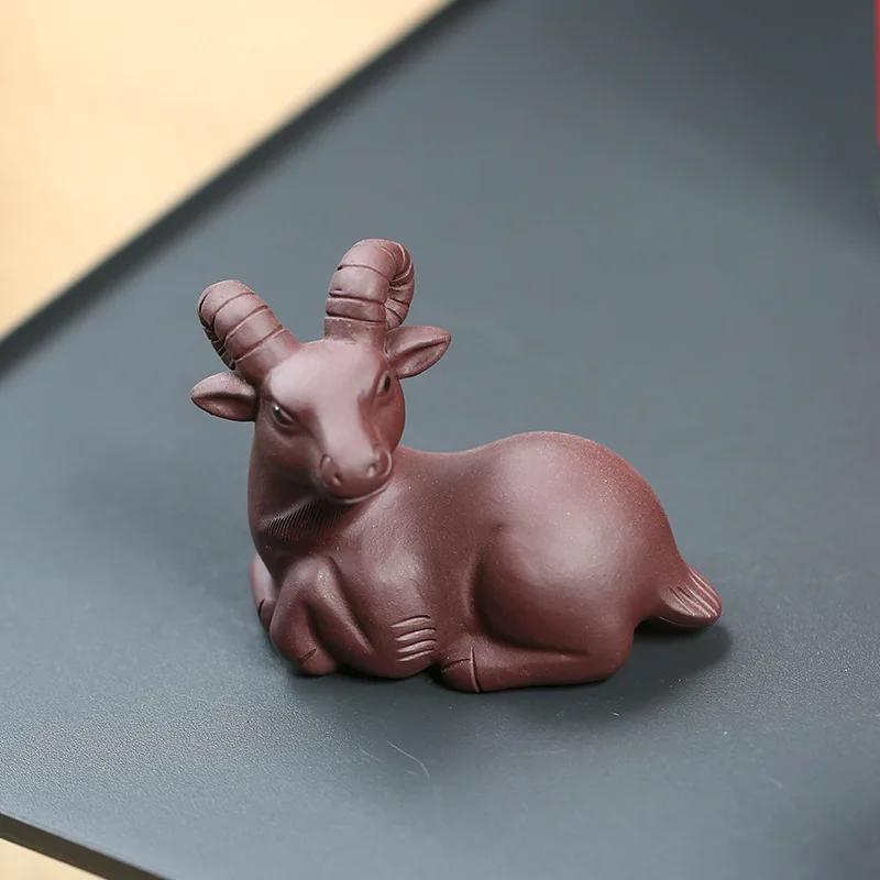 Yixing Purple Sand Tea Pet Sheep Ornament Twelve Zodiac Leaders Money Sheep Sculpture Creative Model Can Raise Tea Play Sheep