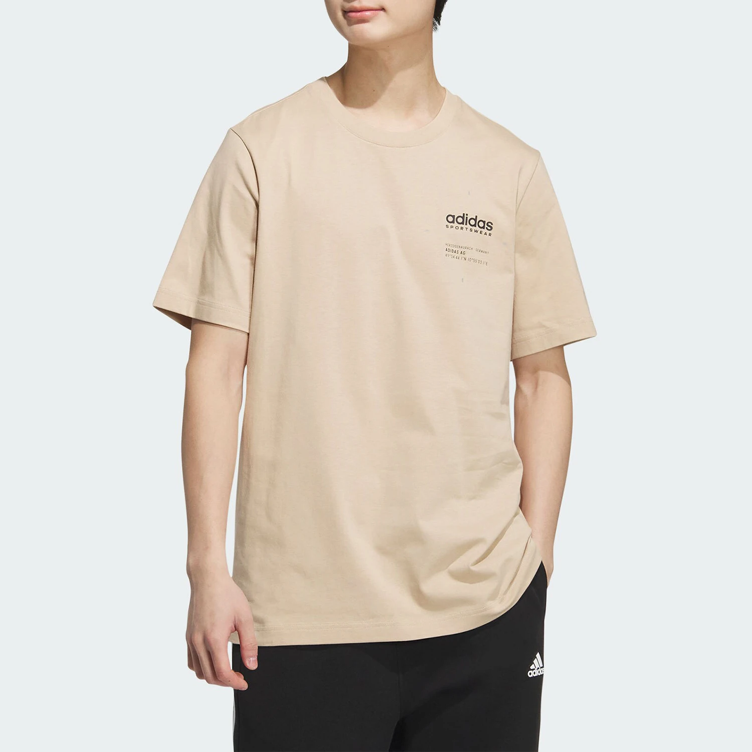 Adidas authentic new men's and women's simple, breathable, casual sports short sleeves JI9077