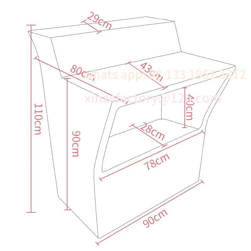 مكتب أمامي في الهواء الطلق مقاوم للماء كوكتيل طاولة بار نادل، أثاث مضيئة ترحيب أنيق #6
