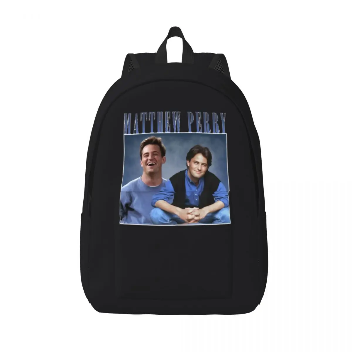 Matthew Perry Collage Cool Backpack Sports Student Business Daypack for Men Women Laptop Shoulder Bag