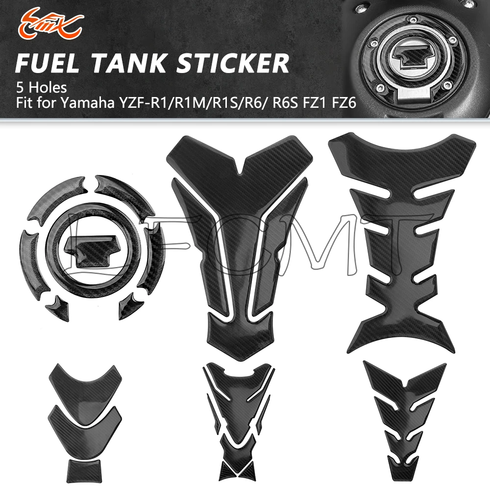 

Motorcycle Fuel Gas Cap Decals Tank Pad Protector Stickers Fit for Yamaha YZF-R1 YZFR6 R1M R6S FZ1 FZ6 FZ8 MT07 FJR1300 XSR900