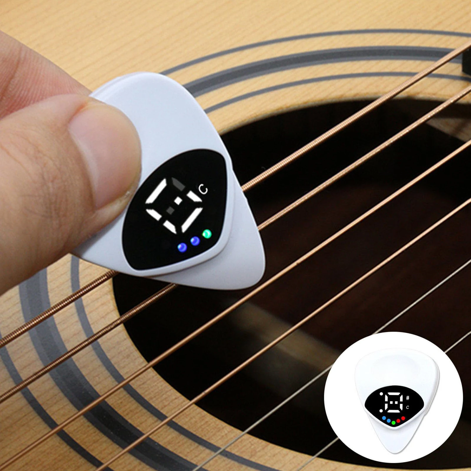 

Цифровой гитарный медиатор 2-в-1 с точным настройком и удобным дизайном, подходящим для различных стилей настройки