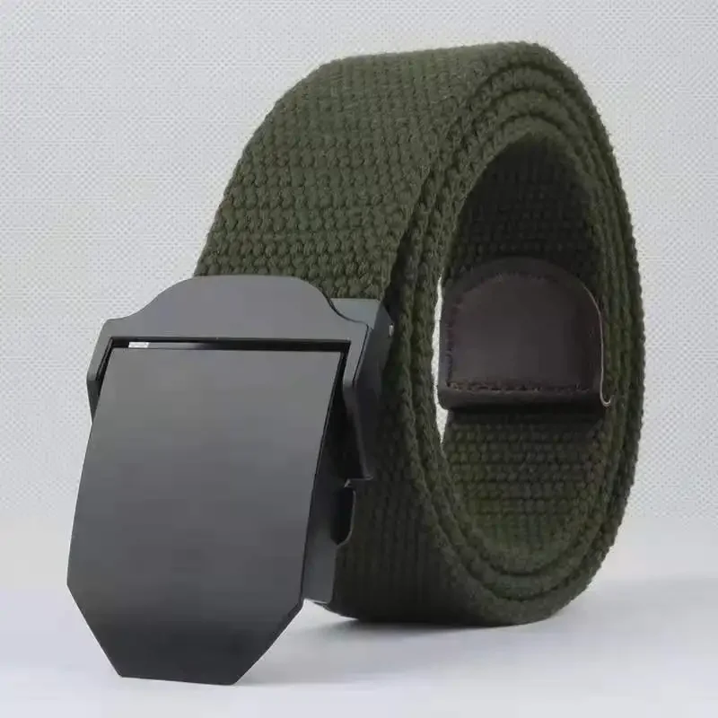 Mens Belt Navy Seal Metal Smooth Buckle Striped Canvas Belt Knit Strap Military Belts Eagle Waist Cinto Unisex