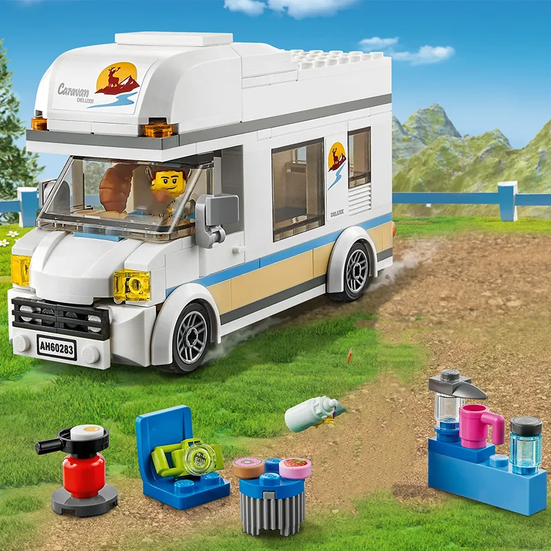 Compatible Bricks Sets City Series Building Blocks Holiday Camper Van Travel Car Children's Holiday Gift Assembling Toys