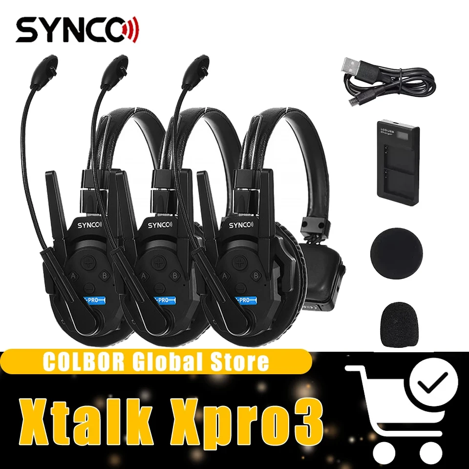 

SYNCO Xtalk Xpro X3 2,4G Полнодуплексная одноушная дистанционная гарнитура Беспроводной домофон для киностудии