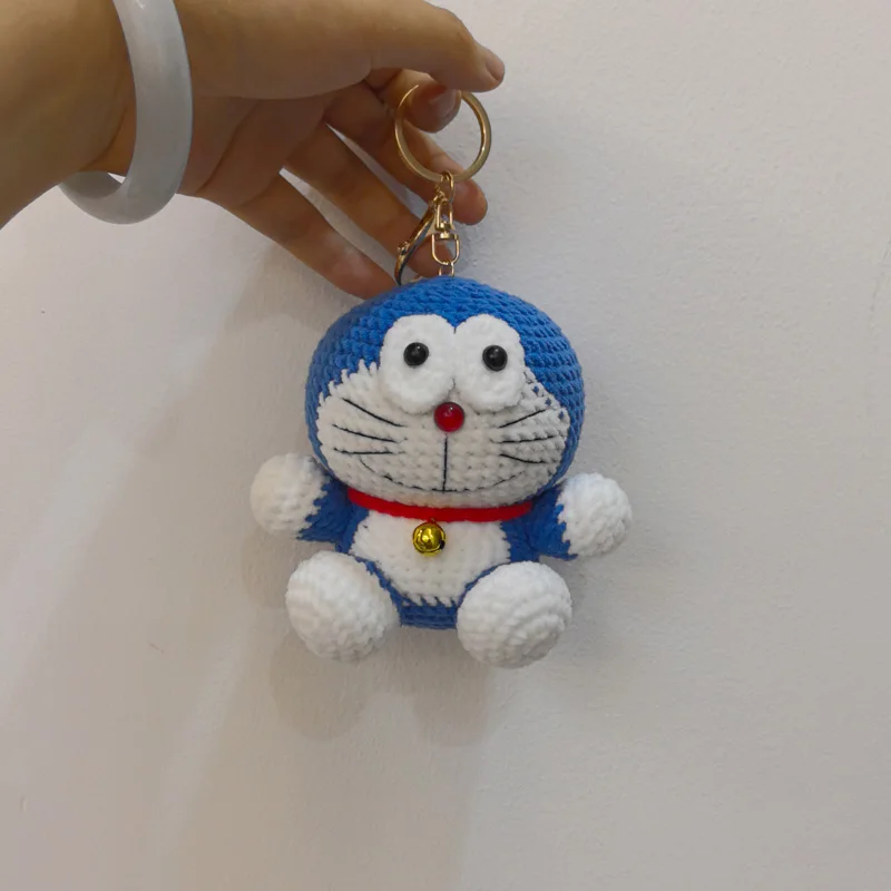 Cartoon Cat Doll Handmade Woven Knitting Yarn Keychain Wool Thread Hook Weaving Crochet Doll Decoration Creative Gifts