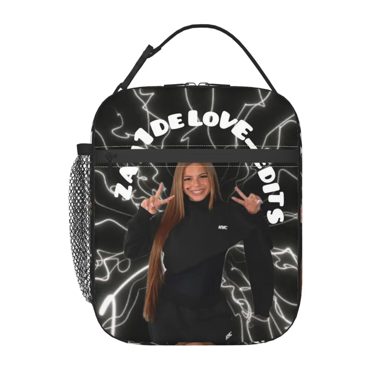 Zahide Merch Graphic Print Insulated Lunch Bag for Women Children Leakproof Food Boxes Thermal Lunch Box Tote