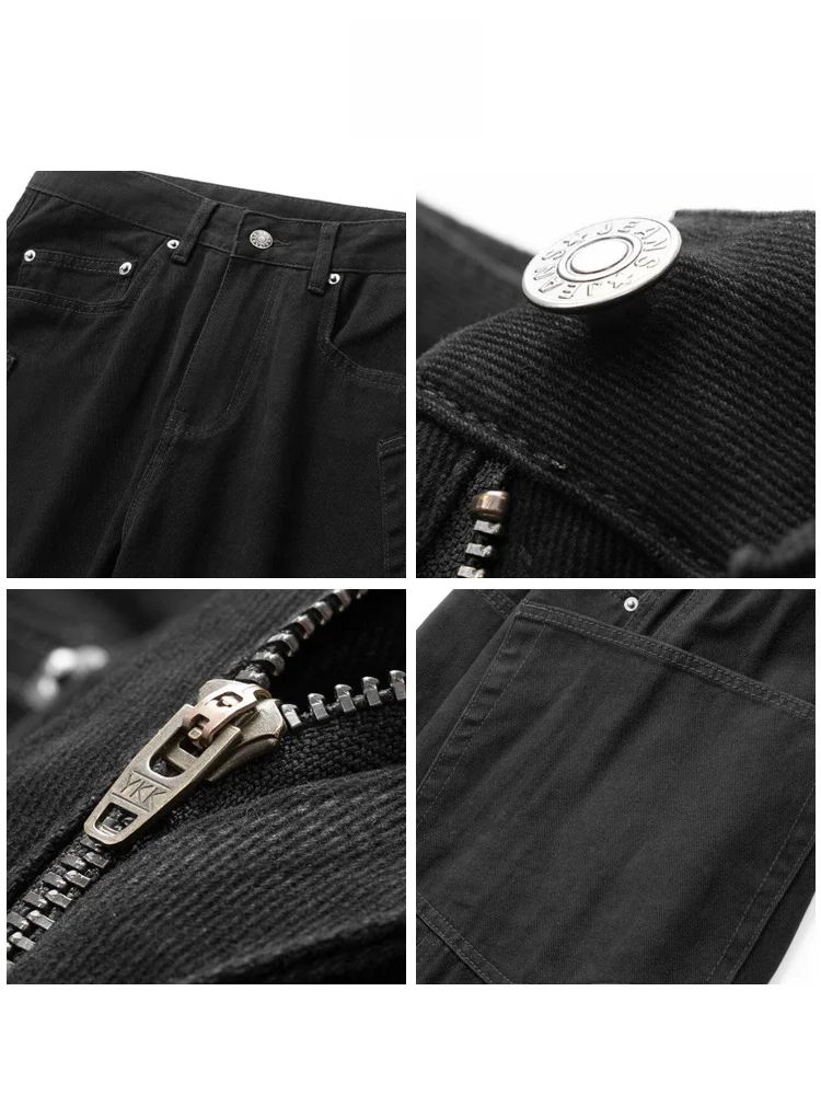 Широкие джинсовые брюки в стиле ретро, американские весенне-осенние широкие джинсы с большими кетами, повседневные свободные джинсы с индивидуальным дизайном для подростков