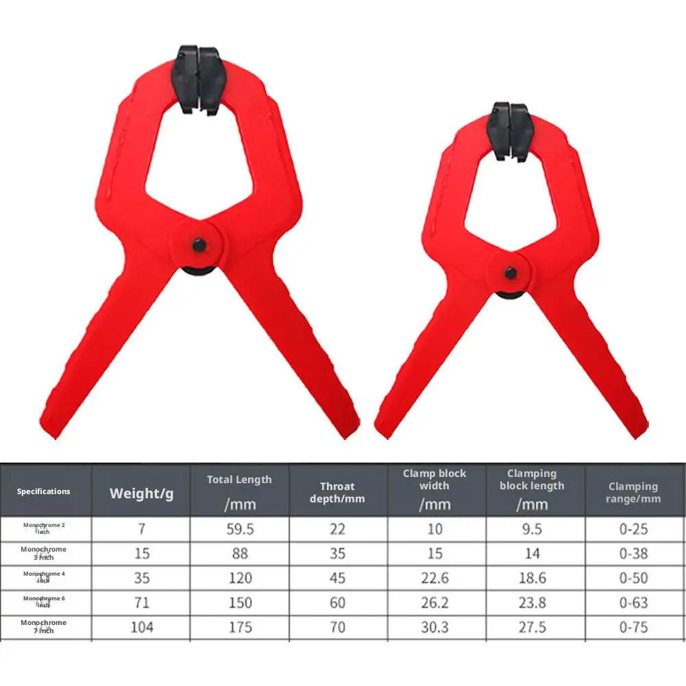 1 個木工スプリングクランプ 2/3/4/6/7 インチ強力なプラスチックスプリングクリップハードウェア木工クランプ大工ツール