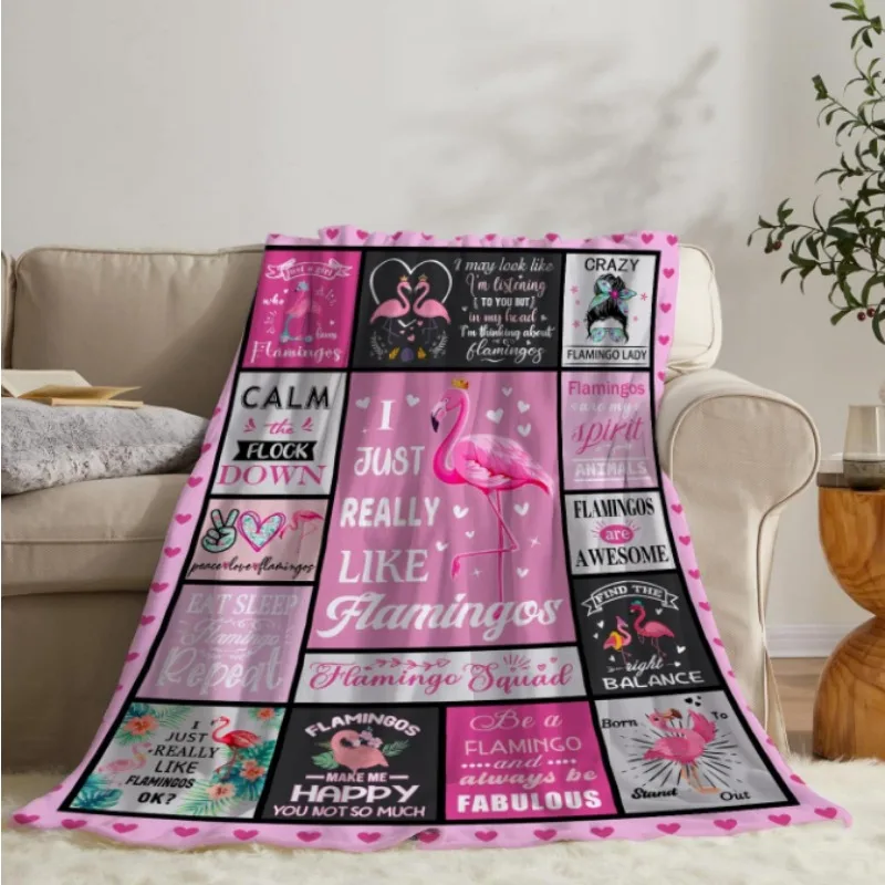 

Funny Flamingo Blanket for Couples, Girls, Women, Adults, Family, Friends - Suitable for Sofa, Travel, Camping