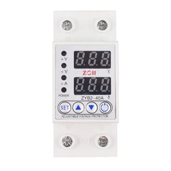 40A 63A 230V Adjustable Over Voltage Under Voltage Reclosing Protector Relay Limit Over Current Protection Dual Digital Display