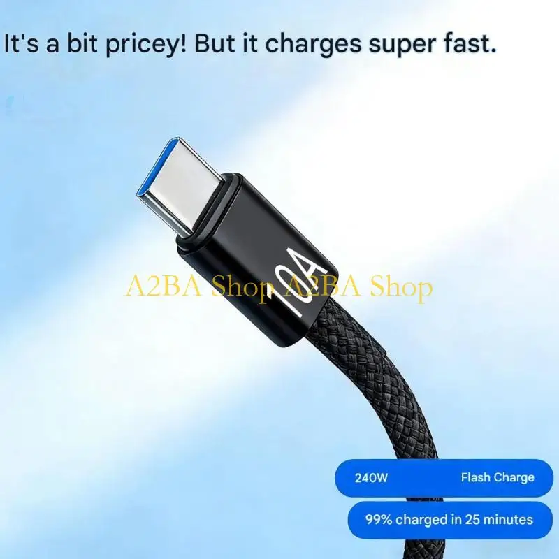 A2BA 240W 10A Type C Charging Line Aluminum Alloy For Fast Speed Power Delivery
