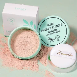 3 color facial loose powder, waterproof oil control honey powder, long-lasting makeup powder with powder puff