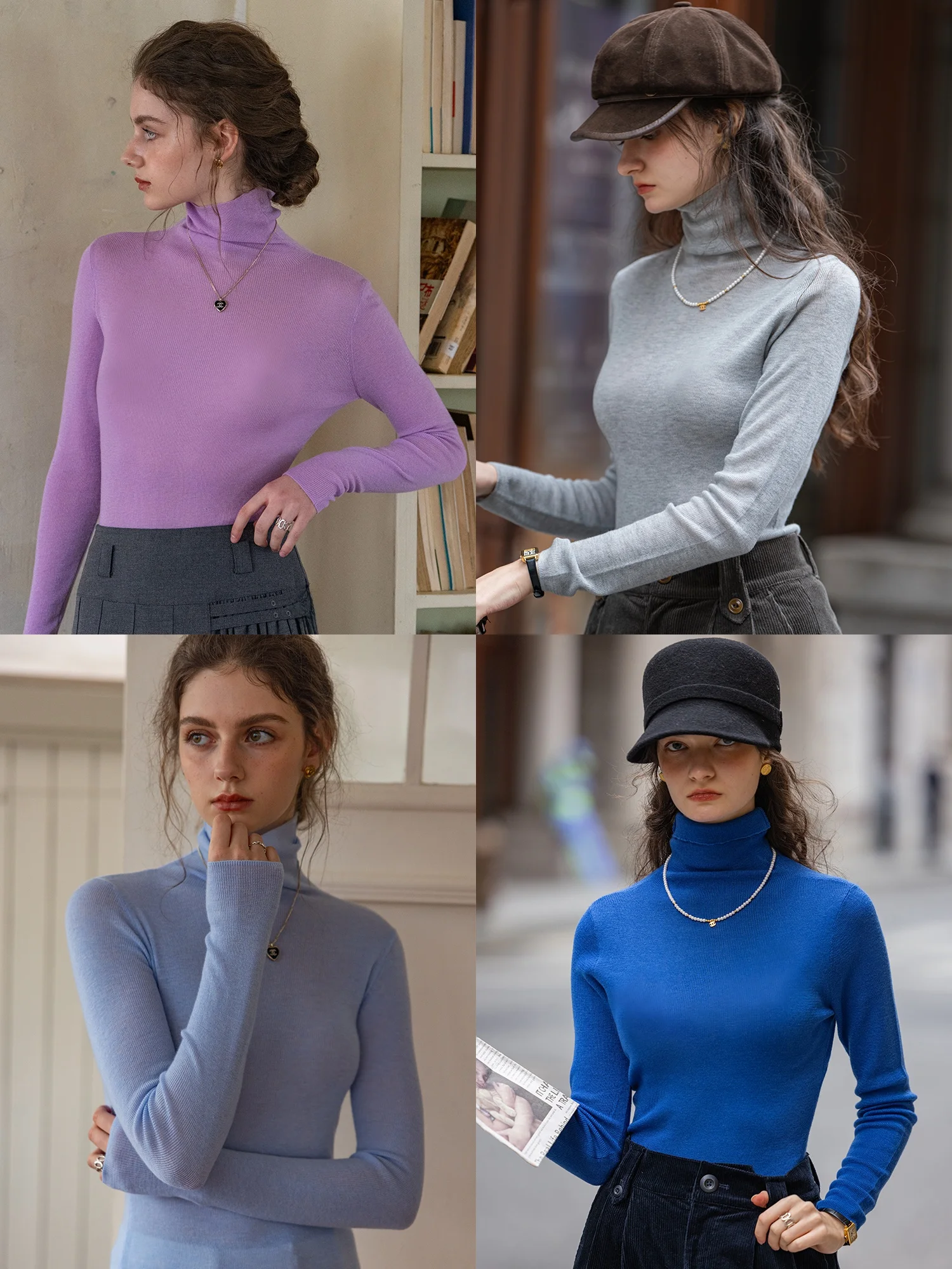 

Dailyart Soft Time Warm Wool High Ne Knitted Versatile Basic Layering irt able Quali Commute Sle Autumn Winter