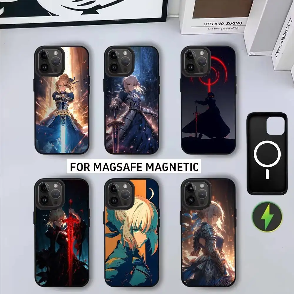 

Fate Z-zero 12Stay Night Saber Phone Case For iPhone17,16,15,14,13,12,11 Plus,Pro Max Magnetic For Magsafe Wireless Charging