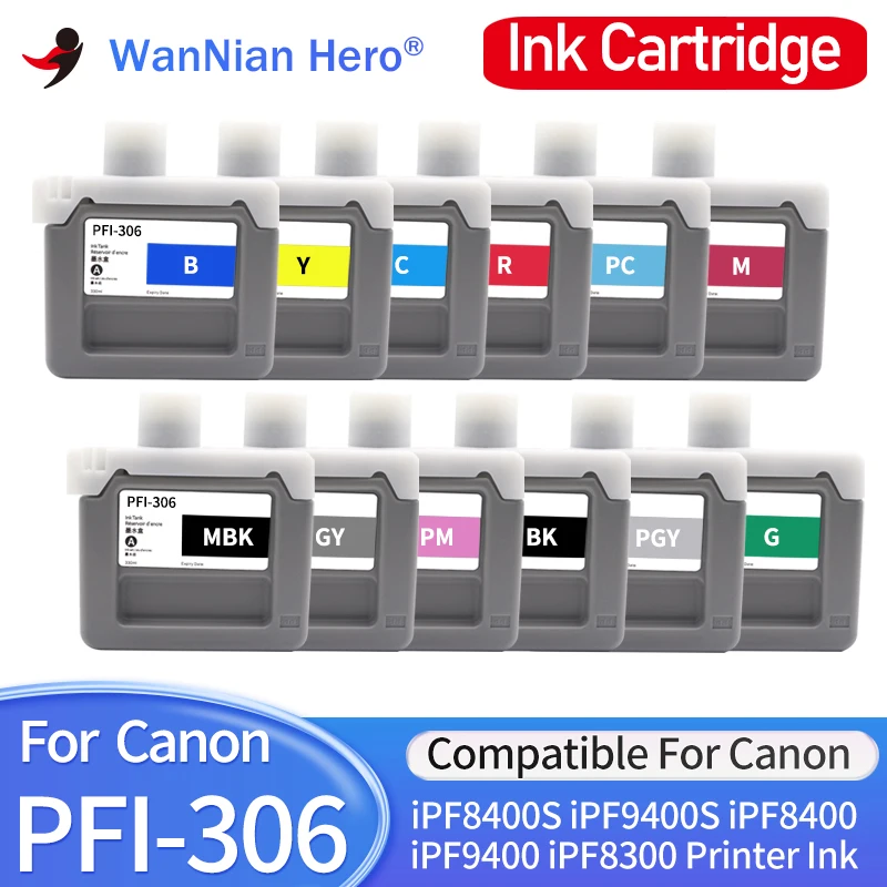 

330ML PFI306 PFI 306 PFI-306 Premium Compatible Inkjet Ink Cartridge For Canon iPF8400S iPF9400S iPF8400 iPF9400 iPF8300 Printer