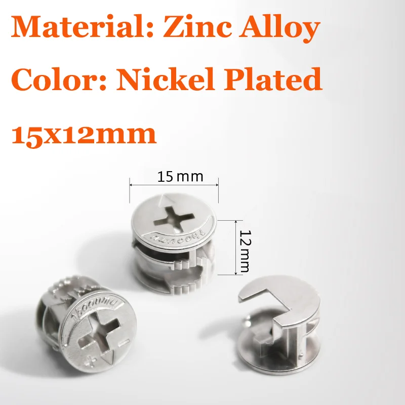 Nockenverschlüsse für Möbel, 20 Stück, 15 x 11,5 mm, Nockenverschluss-Befestigungselemente für Möbel, kompatibel mit IKEA-Hardware-Teilen, exzentrische Räder – Detail 1