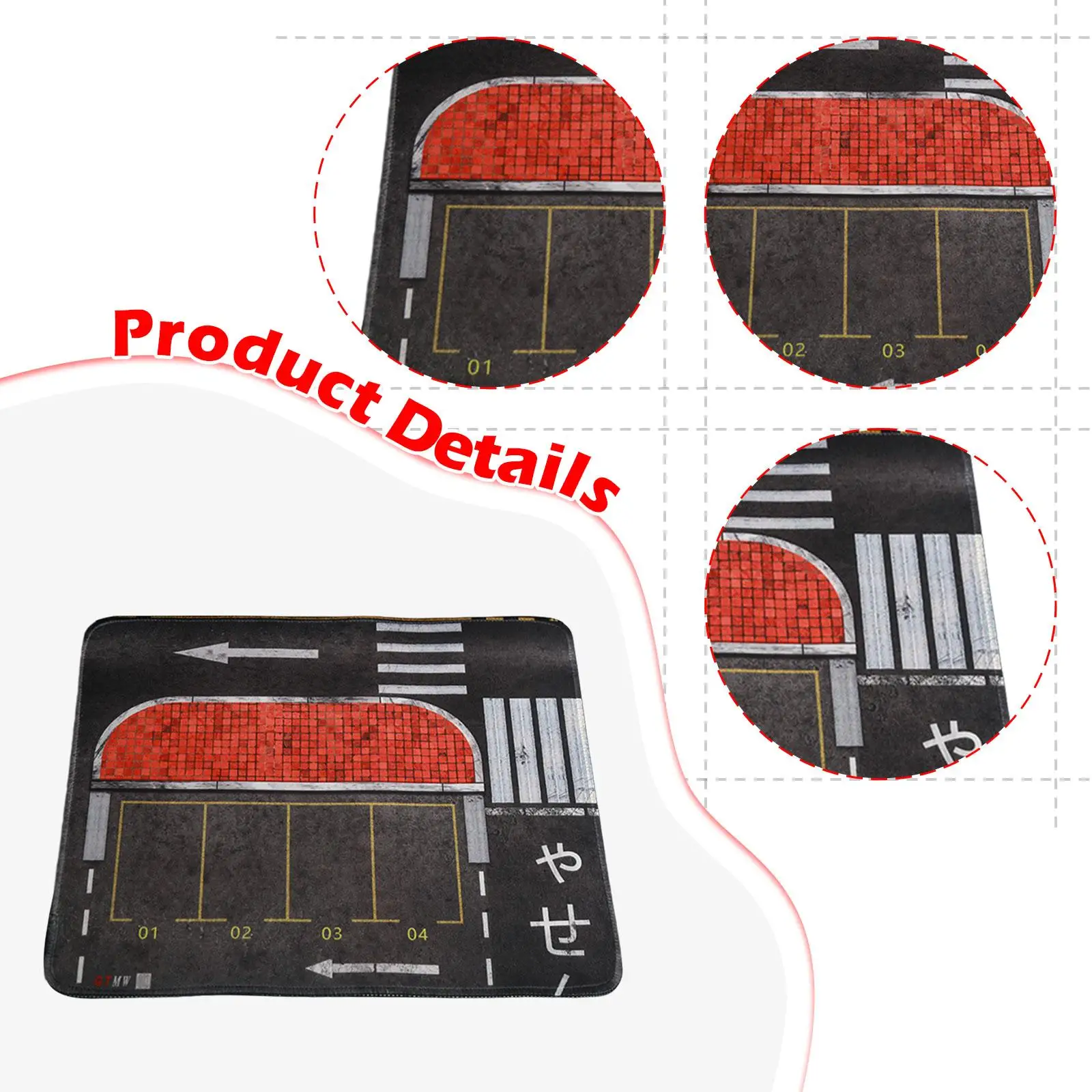1/64 Parking Lot Mouse Pad Mat Layout Educational Tool Anti Slip Rolled up Vehicle Scene Display Model Vehicle Parking Mouse Pad