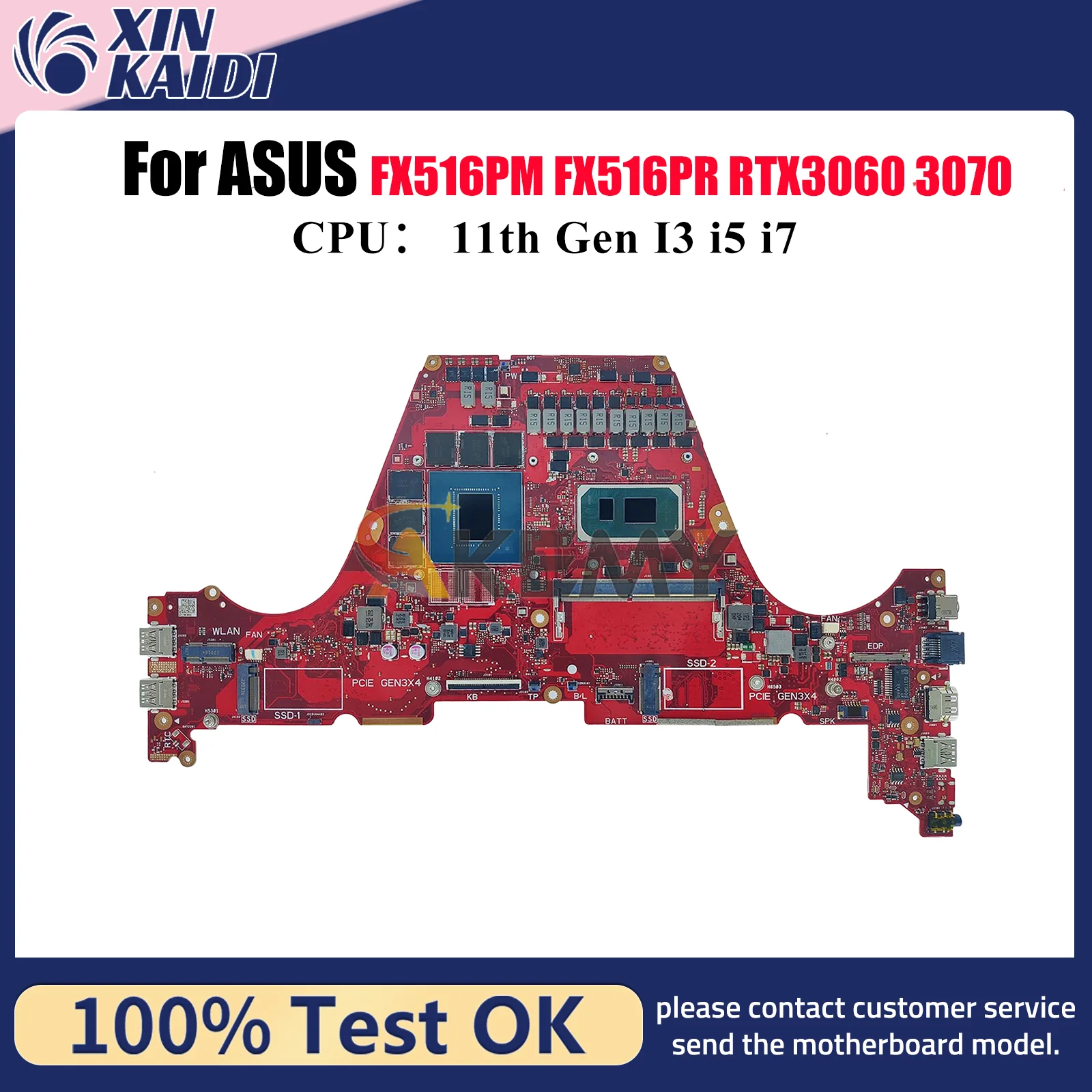 

FX516PR Laptop Motherboard For ASUS TUF Gaming FX516PR FX516P FX516PM Mainboard With 11th Gen I3 i5 i7 100% tests OK fast ship