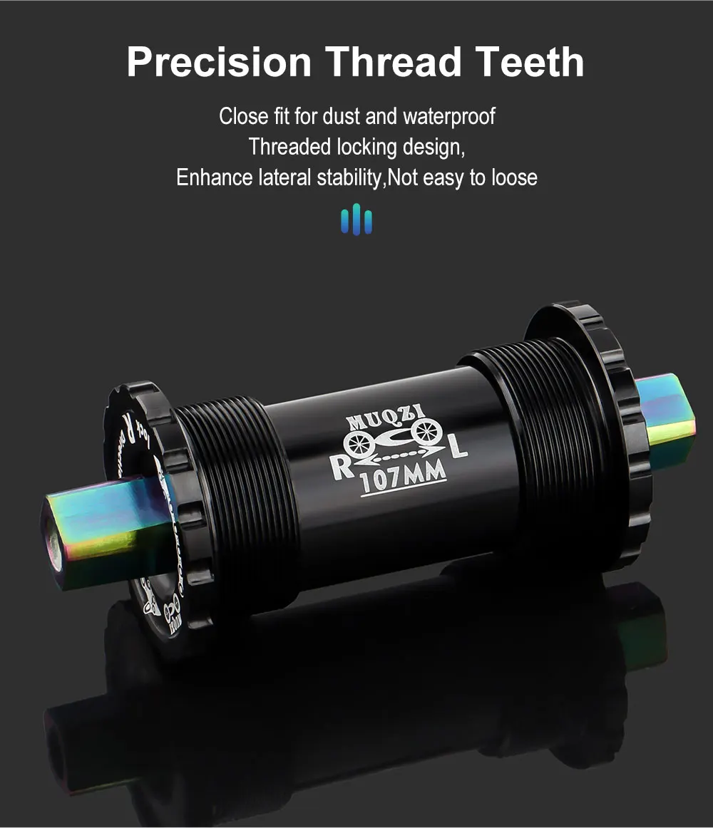 Ceramic Bearing Bicycle Bottom Bracket 68x103/107/110/113/119/122mm Square Titanium Axle Road Mountain Bike Central Axis BB Sets