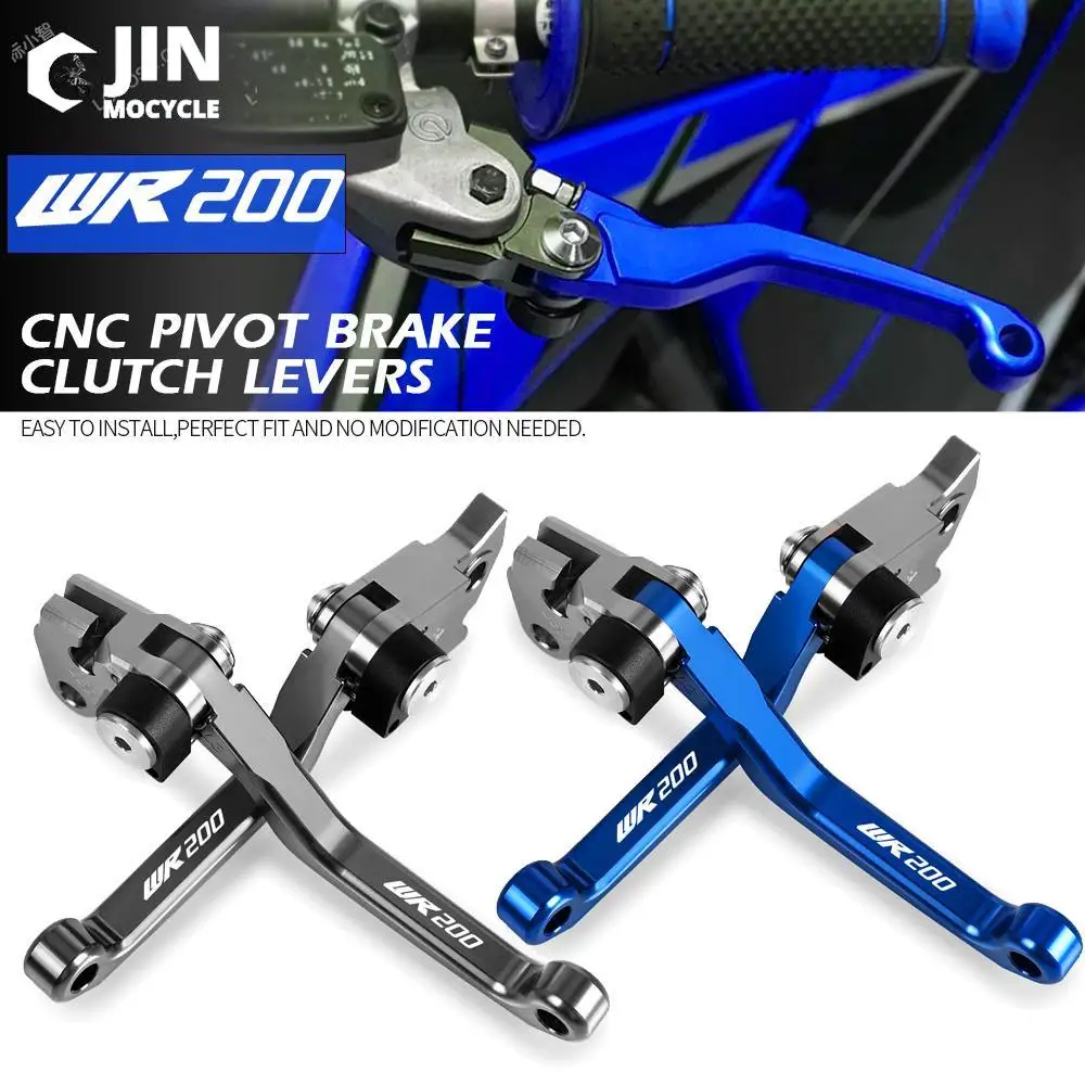 For YAMAHA WR200 1992 1993 1994 1995 CNC Aluminum  Motorcoss Pit Dirt Bike Pivot Foldable Brake Clutch Levers With LOGO WR200