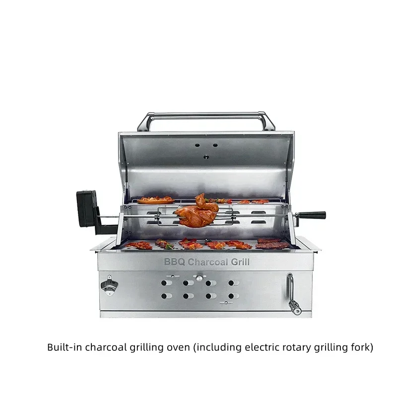 SKJ-7019Q BBQ 750*440 มม.สแตนเลส Courtyard Built-in Grills กลางแจ้งเตาถ่านบ้านเตาย่างถ่าน BBQ