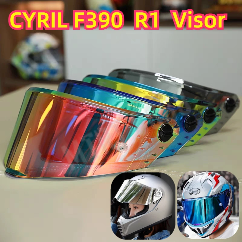 CYRIL R1 F390 Moto Full-face Helmet Retro Helmet Original Lens Night Vision Color Mirror Helmet replacement accessories