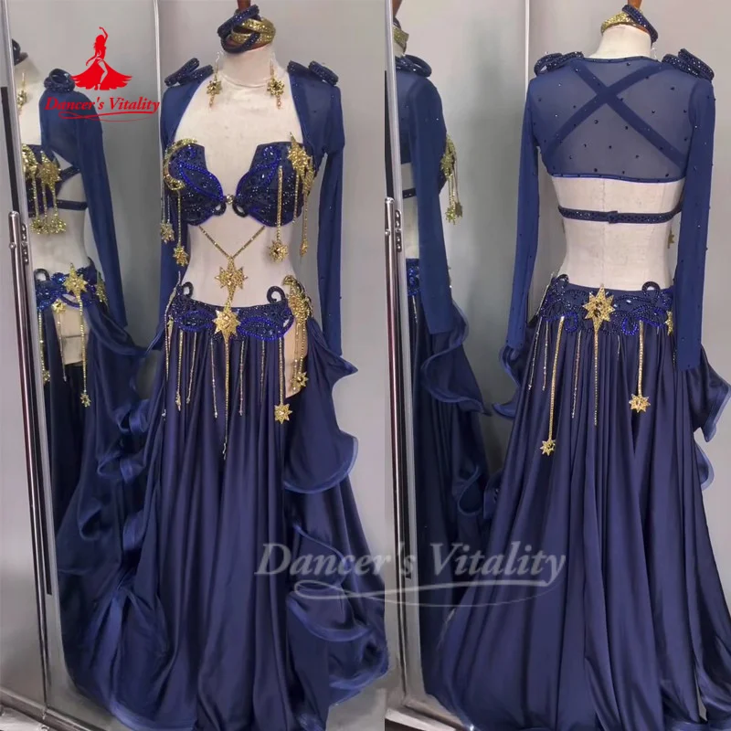 

Belly Dance Costumes Women's Custom Bra+sleeves+long Skirt 3pcs Oriental Dance Competition Performance Costume Dance's Vitality