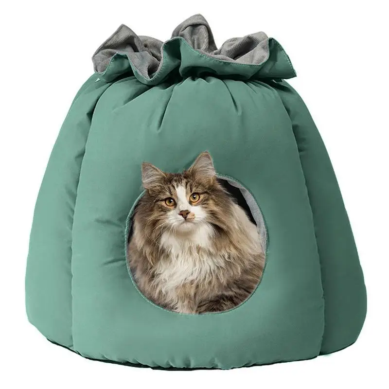 

Cat Bed Cave semi enclosed Kitten Warm house waterproof Creative Money Bag Shape Soft Cotton sleeping Bed Indoor pet supplies